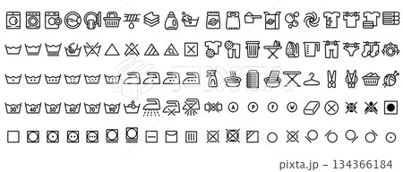 Laundry icons set, outline style 134366184