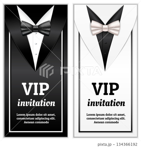 Elegant bowtie banner set, realistic style Elegant bowtie banner set, realistic style 134366192