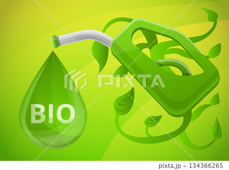 Bio fuel station concept banner, cartoon style 134366265
