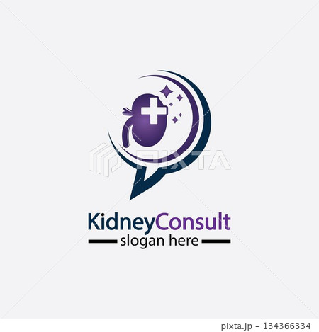 Kidney Consult logo designs concept vector, Kidney Healthcare logo template,Urology logo vector template. 134366334