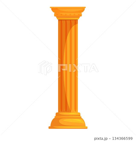 Golden greek column standing tall representing power and history 134366599