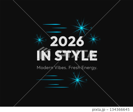 stylish 2026 new year typography poster design 134366645