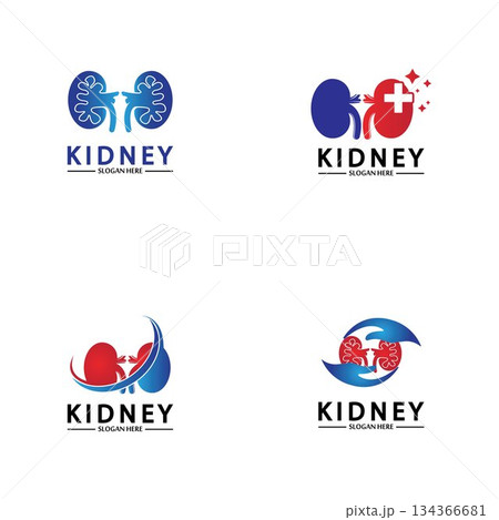 Health and Care Kidney Logo Design Concept. Urology Logo Vector Template 134366681