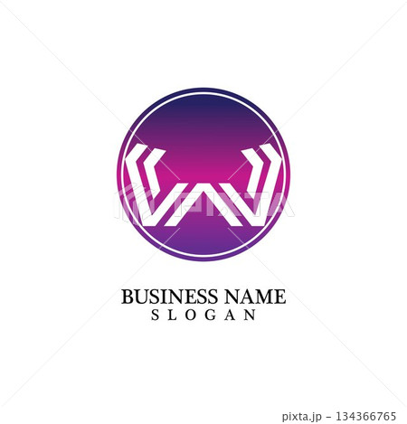 W Letter Logo Business Template Vector icon 134366765
