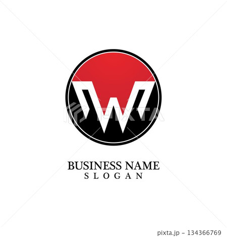 W Letter Logo Business Template Vector icon 134366769