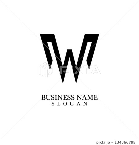 W Letter Logo Business Template Vector icon 134366799
