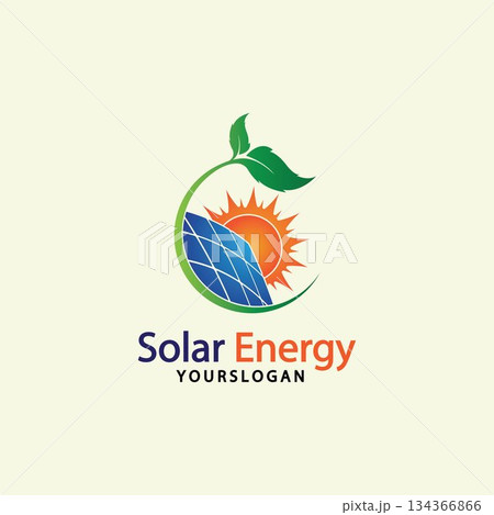 Sun solar energy logo design template. solar tech logo designsv 134366866