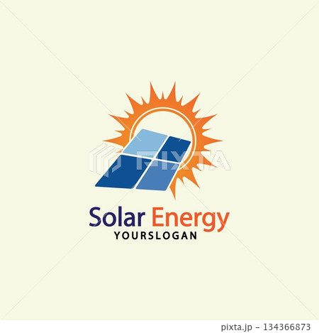 Sun solar energy logo design template. solar tech logo designsv 134366873