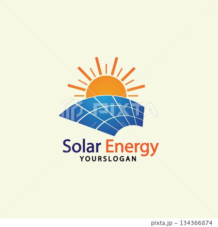 Sun solar energy logo design template. solar tech logo designsv 134366874