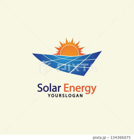 Sun solar energy logo design template. solar tech logo designsv 134366875