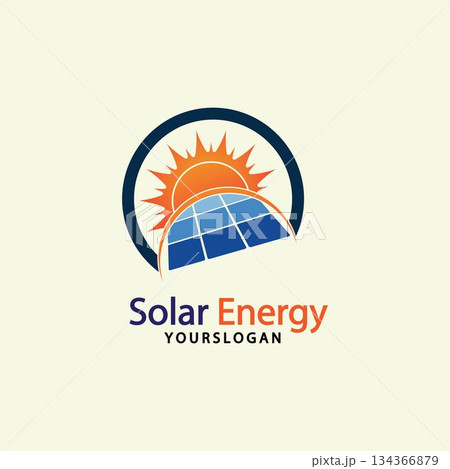 Sun solar energy logo design template. solar tech logo designsv 134366879