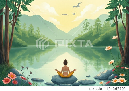 静かな自然 134367492