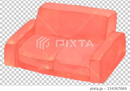 シンプルな二人がけのソファのイラスト シンプルな二人がけのソファのイラスト 134367669