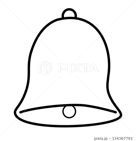 白黒のベルモチーフのシンプルな通知アイコン 134367793