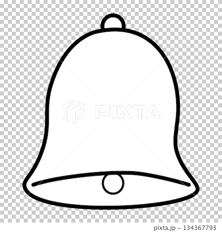 白黒のベルモチーフのシンプルな通知アイコン 134367793