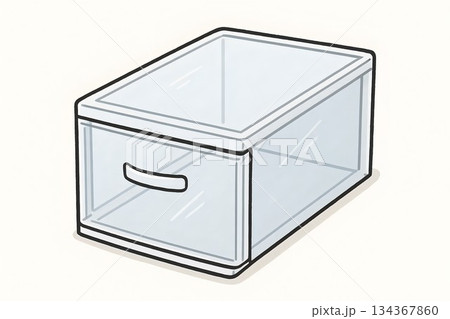 引き出し収納クリアケースのシンプルイラスト 134367860