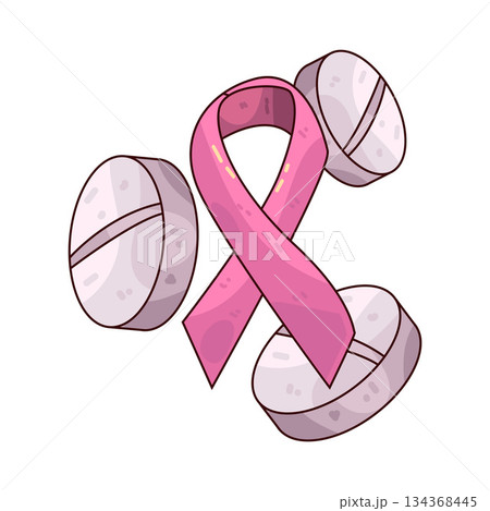 illustration of Breast Cancer Medication Tablet 134368445