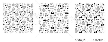 Whimsical cowgirl seamless pattern with stars and fringe details Whimsical cowgirl seamless pattern with stars and fringe details 134369040