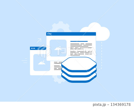 Website migration seo redirect cloud hosting. Technical process web migration 301 status. Https upgrade urls security analytics traffic performance ranking trust online projects. Vector illustration 134369178
