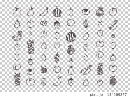 簡單的水果手繪插圖 簡單的水果手繪插圖 134369277