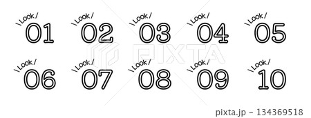 LOOK! シンプル&スタイリッシュ。数字のアイコンセット。 LOOK! シンプル&スタイリッシュ。数字のアイコンセット。 134369518
