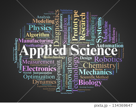 Applied Science Word Cloud. Core Concepts on Practical Innovation and Scientific Application Applied Science Word Cloud. Core Concepts on Practical Innovation and Scientific Application 134369647