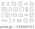 シンプルな窓の手描きイラストセット 134369721