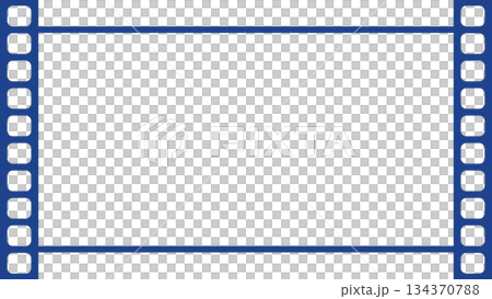 上下に連なっている映画のネガフィルムフレーム素材（アスペクト比16:9） 134370788