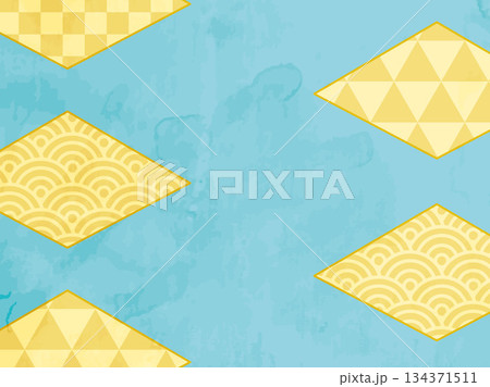 和風和柄年賀状 和風和柄年賀状 134371511