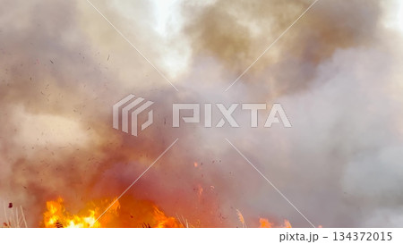 Nature burns under wildfire crisis, disastrous fire outbreak, dangerously spreading flames, thick smoke rising skyward, environmental threat growing, unrestrained wildfire chaos, wildlands suffering Nature burns under wildfire crisis, disastrous fire outbreak, dangerously spreading flames, thick smoke rising skyward, environmental threat growing, unrestrained wildfire chaos, wildlands suffering 134372015