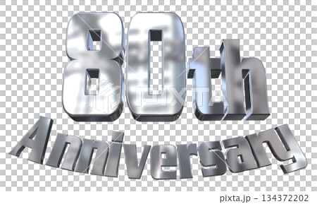 3DCG文字“80週年紀念/80週年紀念標誌閃耀” 3DCG文字“80週年紀念/80週年紀念標誌閃耀” 134372202