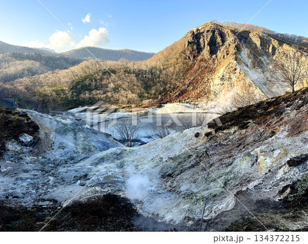 北海道登別市　登別温泉 地獄谷　火山ガス　硫黄　湯鬼神　鬼花火 134372215