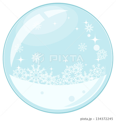 スノードーム風フレーム ブルー スノードーム風フレーム ブルー 134372245