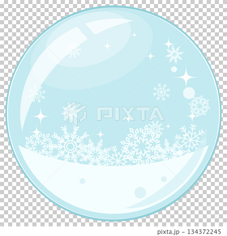 スノードーム風フレーム ブルー スノードーム風フレーム ブルー 134372245