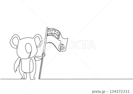 A continuous line drawing of a koala holding the Western Australia state flag, showcasing wildlife and cultural pride for the Western Australia Day international event celebration. A continuous line drawing of a koala holding the Western Australia state flag, showcasing wildlife and cultural pride for the Western Australia Day international event celebration. 134372331