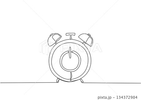 Minimal continuous line drawing of alarm clock with reset symbol, symbolizing time, renewal, and fresh opportunities in a lifestyle and motivation concept for National Start Over Day. Minimal continuous line drawing of alarm clock with reset symbol, symbolizing time, renewal, and fresh opportunities in a lifestyle and motivation concept for National Start Over Day. 134372984
