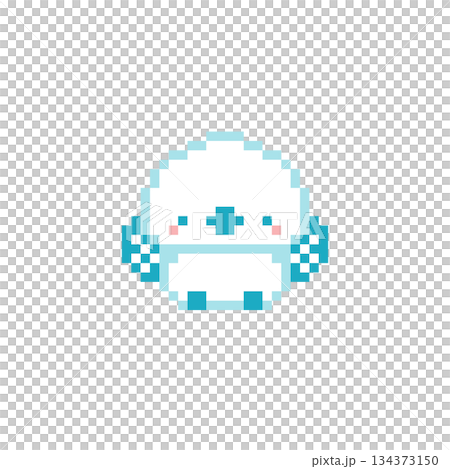 Banzai sitting light blue long-tailed tit pixel art Banzai sitting light blue long-tailed tit pixel art 134373150