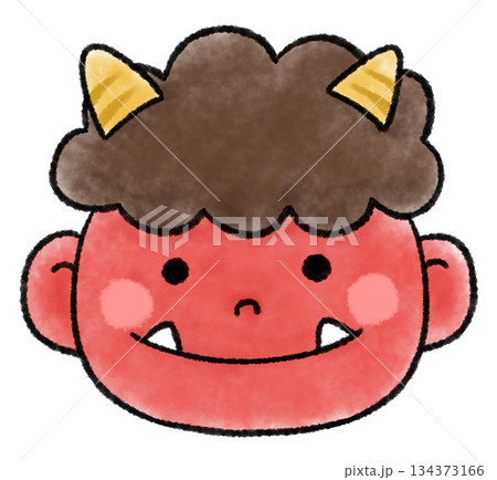 赤鬼の水彩風イラスト 134373166