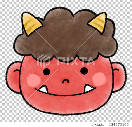 赤鬼の水彩風イラスト 134373166