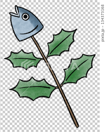 節日慶沙丁魚水彩插畫 134373168