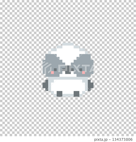 座るシマエナガの雛のドット絵 134373806