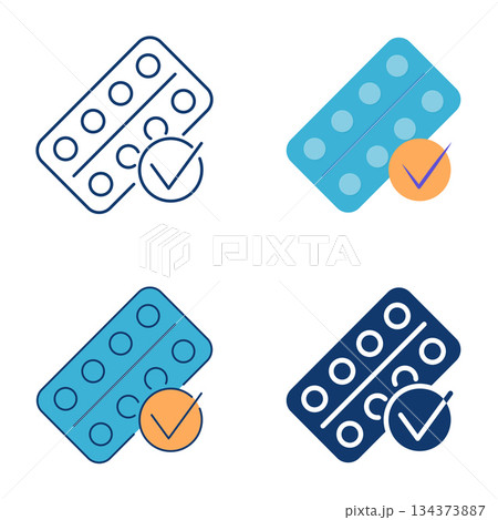 Medicine quality control icon set 134373887