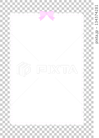 Pink ribbon sweet lolita style lace frame transparent 134374281