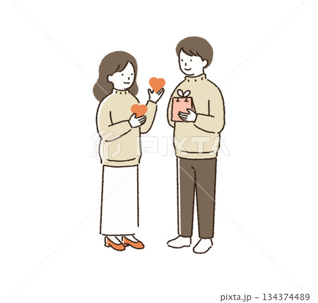 バレンタインデー 季節のイベントイラスト 134374489