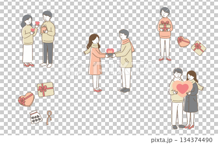 Valentine's day illustration set Valentine's day illustration set 134374490