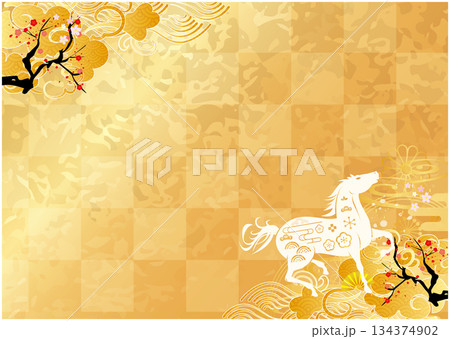 2026年度　午年　正月背景 134374902