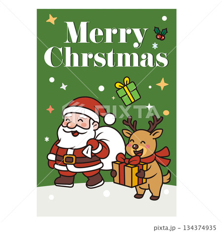 クリスマスカード素材 クリスマスカード素材 134374935