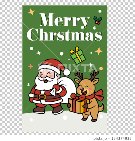 クリスマスカード素材 クリスマスカード素材 134374935