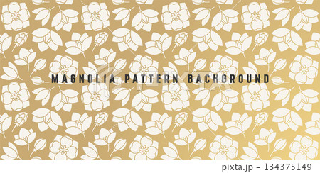 Seamless Magnolia Flower Silhouette Pattern for Banner and Background Design, Vector Illustration Seamless Magnolia Flower Silhouette Pattern for Banner and Background Design, Vector Illustration 134375149
