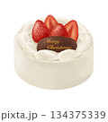 苺のクリスマスケーキイラスト 134375339